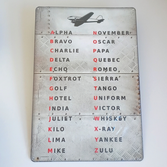 Aviation Alphabet Metal Sign - Picture 1 of 7